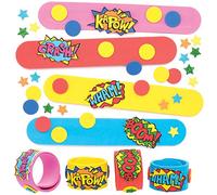 Baker Ross AT899 Kit Bracciale a Scatto Eroe Stellare, per progetti di artigianato artistico per bambini (confezione da 4), assortiti