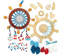 Baker Ross AT902 Kit Acchiappasogni Mare in Legno, per progetti di artigianato artistico per bambini (confezione da 4), assortiti