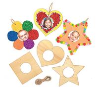 Baker Ross AT930 Cornice Foto in Legno, per progetti di artigianato artistico per bambini (confezione da 10), assortiti