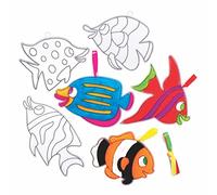 Baker Ross AT935 Acchiappa-sole Pesci Tropicali, per progetti di artigianato artistico per bambini (confezione da 10), assortiti