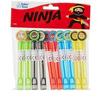 Baker Ross AT960 Bolle di Sapone Anti-scoppio Ninja, per borse da festa per bambini e piccoli giocattoli per bambini (confezione da 10), assortiti