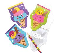 Baker Ross AT965 Block Notes Gelato, per Borse da Festa per Bambini e Piccoli Giocattoli per Bambini (Confezione da 12), Assortiti