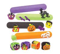 Baker Ross AW902 - Kit di braccialetti a scatto per Halloween, per bambini, arti e mestieri per vestire trucchi o trattamenti, feste, regali e molto altro (confezione da 4), assortiti
