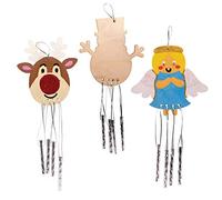 Baker Ross AW958 Campanelli Natalizi in Legno (Confezione da 4) - Artigianato Festivo per Bambini