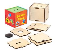 Baker Ross AX105 Kit Salvadanaio in Legno, per progetti di artigianato artistico per bambini (confezione da 3), modelii assortiti
