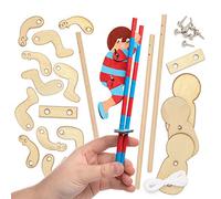 Baker Ross AX121 Kit Marionetta in legno acrobata, per progetti di artigianato artistico per bambini (confezione da 30), assortiti