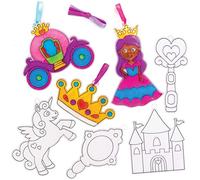 Baker Ross AX125 Acchiappa-sole Principessa (confezione da 10)- Modelli di plastica divertenti per i bambini da colorare e decorare