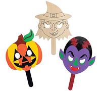 Baker Ross AX225 Maschere In Legno Di Halloween - Confezione Da 4, Decorazioni Di Halloween, Arte Creativa E Forniture Per Artigianato Per Bambini