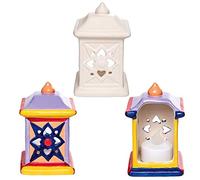 Baker Ross AX334 Portacandele Di Ceramica A Forma Di Lanterna - Confezione Da 3, Ottimo Per Decorare Ed Esporre All'Interno O All'Esterno, Progetto Di Arte E Artigianato Per Bambini