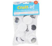 Baker Ross AX366 Occhi Googly Grandi - Confezione Da 30, Autoadesivi In Bianco E Nero Per Bambini Da Utilizzare Nei Lavori Di Decorazione