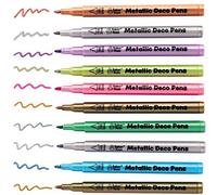 Baker Ross AX379 Penne Decorative Metalliche Multiuso - Confezione Da 10, Per Bambini Da Colorare, Kit Di Pittura E Progetti Artistici E Artigianali