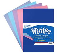 Baker Ross AX393 Confezione Risparmio Di Carta E Cartoncino A4 Colori Invernali - Confezione Da 100, Materiale Artistico Creativo Per Bambini, Artigianato E Decorazioni.