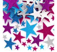 Baker Ross AX435 Adesivi In Gommapiuma Glitterata Stella Invernale - Confezione Da 195, Adesivi Per Bambini, Ideali Per Progetti Artistici E Artigianali, Ottimi Per Creare Biglietti E Album Di Ricordi