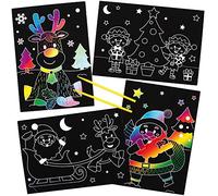 Baker Ross AX489 Kit Scene Natalizie Scratch Art - Confezione Da 10, Ideali Per Bambini Artigianato Artistico, Giocattoli Educativi E Regali Per Bambini