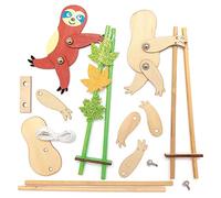 Baker Ross AX577 Kit Bradipo Acrobata Di Legno - Confezione Da 3 Pezzi, Realizza I Tuoi Pupazzi, Progetti Artistici E Artigianali Per Bambini
