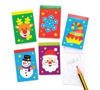 Baker Ross AX593 Mini Bloc Notes Di Natale - Confezione Da 15, Blocchi Da Disegno Per Bambini, Ideali Per Sacchetti Regalo Per Feste