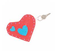 Baker Ross AX719 Portachiavi Borsa a Forma di Cuore - Confezione da 4, Crea i tuoi Portachiavi per Bambini da Colorare, Realizzare e Mostrare