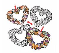 Baker Ross AX724 Ghirlande Cuore - Confezione da 10, Decorazioni Creative e Festive, da Colorare ed Esporre per San Valentino!