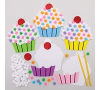 Baker Ross AX736 - Kit di 5 pompon per cupcake, per creazioni artistiche e artigianali, per i bambini, per decorare e esporre