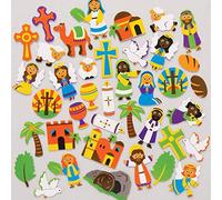 Baker Ross AX795 Adesivi Settimana Santa - Confezione da 200, Autoadesivi in Gommapiuma, Perfetti per Bambini per Decorare Collage e Lavoretti, Ideali per Scuole