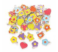 Baker Ross AX873 Ciondolini con Uccellini - Pacco da 30, Perfetti per Bambini per Creare Gioielli e Spile per Questa Primavera
