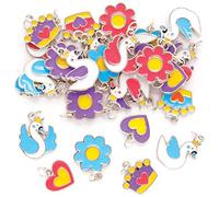 Baker Ross AX874 Ciondolini Principessa Cigno - Pacco da 30, Perfetti per Bambini per Creare Gioielli e Spille per Questa Primavera