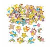 Baker Ross AX909 Ciondolini Fatati - Pacco da 30, Perfetti per Bambini per Creare Gioielli e Spille per Questa Primavera