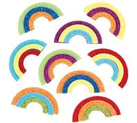 Baker Ross AX940 Adesivi in schiuma glitterata arcobaleno, 100 pezzi, adesivi per bambini, ideali per progetti artistici e artigianali, creazione di biglietti e accessori per scrapbooking