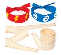 Baker Ross Bandane in Tessuto, Personalizzare e dipingere - Artigianato per Bambini (Confezione da 5), Bianco