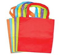 Baker Ross Borse da Spalla Colorate in Tessuto per Bambini e Adulti da Decorare e Personalizzare (Confezione da 6), Colori Assortiti