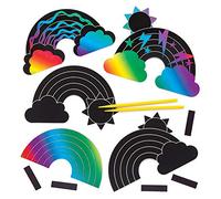 Baker Ross Calamite scratch art con arcobaleno (confezione da 10) - Carta scratch art arcobaleno - Attività creative e da viaggio per bambini
