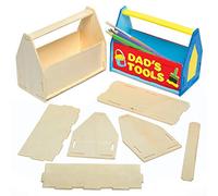 Baker Ross Cassetta degli attrezzi in legno da scrivania per bambini da assemblare e dare come confezione da 3, compensato, 15cm x 12cm x 7.4cm, 3 Unità