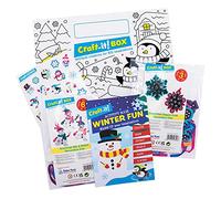 Baker Ross CBS002 Christmas Arts and Crafts Pack per bambini - Due divertenti kit creativi a tema natalizio, adesivi e libro di attività per ragazzi e ragazze, scatola artigianale natalizia