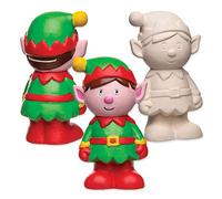 Baker Ross Elfi Salvadanaio in Ceramica (Pacco da 2) Lavoretti decorativi di Natale per bambini.