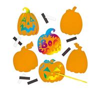 Baker Ross ET657 - Calamite da graffi con zucca (confezione da 12), perfette per i bambini da progettare e decorare, ideali per attività domestiche, lavori di gruppo e lavori scolastici, assortiti