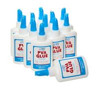 Baker Ross EV705 Mini colla PVA lavabile 60 ml - Confezione da 12, flaconi di colla precisi e lavabili per lavori manuali