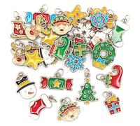 Baker Ross FC201 Ciondoli Natalizi per Braccialetti - Confezione da 30, Perfetti per la Creazione di Gioielli per Bambini, Attività Artigianali per Feste di Compleanno