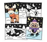 Baker Ross FC262 Arctic Pals - Set di 12 immagini da colorare, in feltro, fai da te, per bambini, decorazione e presentazione