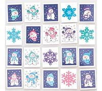 Baker Ross FC281 Tatuaggi Pupazzo di Neve Allegro - Confezione da 60, Tatuaggi Temporanei, Tatuaggi Finti per Bambini, Riempitivo Ideale per Borse da Festa e Piccoli Regali per Bambini