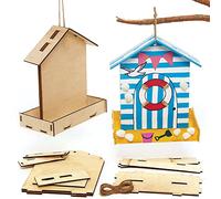 Baker Ross FC687 Kit Mangiatoia in Legno per Uccelli - Set di 2, artigianato per bambini