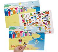 Baker Ross FC789 Scene con Adesivi della Spiaggia - Set di 5 adesivi per bambini