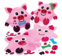 Baker Ross FC816 Kit Cucito Cuscino Maialino - Set di 2, tempo libero creativo per bambini