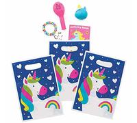 Baker Ross FC976 Sacchetti Regalo Unicorno Arcobaleno - Set di 10, decorazione di compleanno per bambini, Sacchetti Regalo