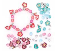 Baker Ross FE142 Kit Braccialetti con Ciondoli Fenicottero - Confezione da 3, Perfetti per Creazione di Gioielli per Bambini, Attività Artistiche con Perline o Artigianato di Feste