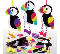 Baker Ross FE199 Kit da Cucito Pulcinella di Mare - Confezione da 3, Set da cucito per bambini, Attività creative per bambini, Progetto ideale di arti e mestieri