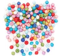 Baker Ross FE339 Perline Pompon Perlate - Confezione da 250, Abbellimenti Multicolori per Creazione di Gioielli per Bambini, Artigianato Artistico e Attività di Artigianato