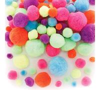 Baker Ross FE483 Set Pompon Neon - Confezione da 200, Forniture per cartoncini, Accessori per arti e mestieri, Abbellimenti per la creazione