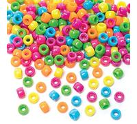 Baker Ross FE489 Perline in Colori Vivaci - Confezione da 600, Abbellimenti Multicolori per Creazione di Gioielli per Bambini, Artigianato Artistico e Attività di Artigianato