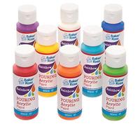 Baker Ross FE493 Pittura Acrilica Arcobaleno - Confezione da 8, vernice acrilica metallizzata, set di colori per bambini, set di disegni per bambini