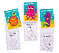 Baker Ross FE529 Libro di Attività a Tema Marino per Bambini - Pacco da 12, Include Puzzle, Adesivi e Pagine da Colorare per Bambini